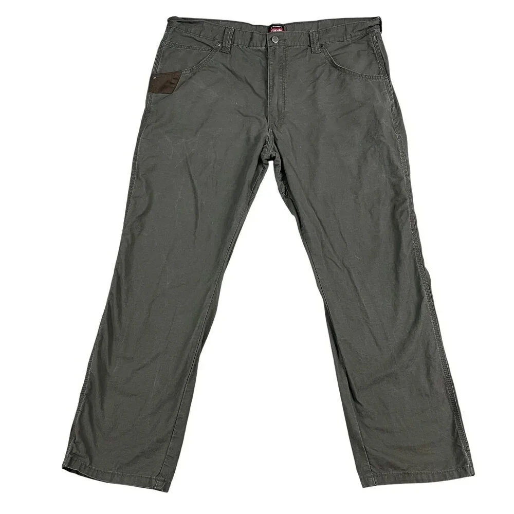 Wrangler Pants Mens 40x28 Relaxed Ripstop Workwear Green High Rise